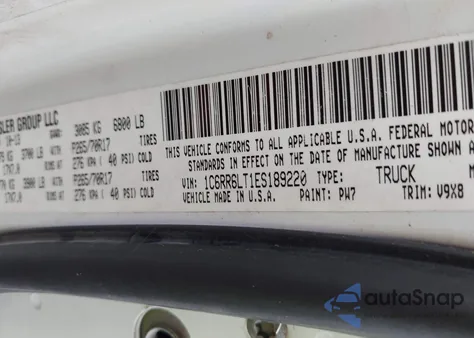 2014 Ram 1500 Slt z USA, uszkodzony, nr VIN 1C6RR6LT1ES189220